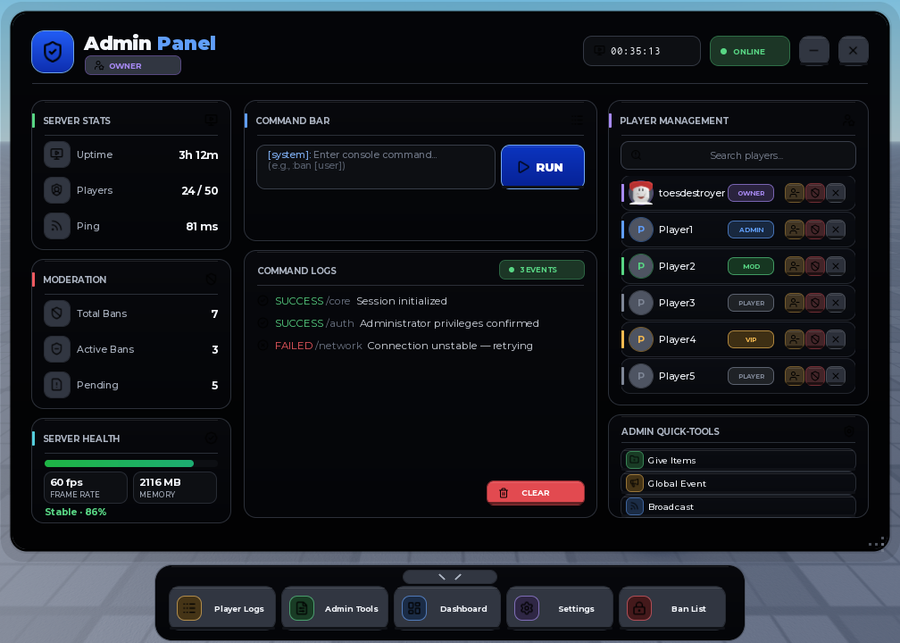 Admin Panel Dark Mode